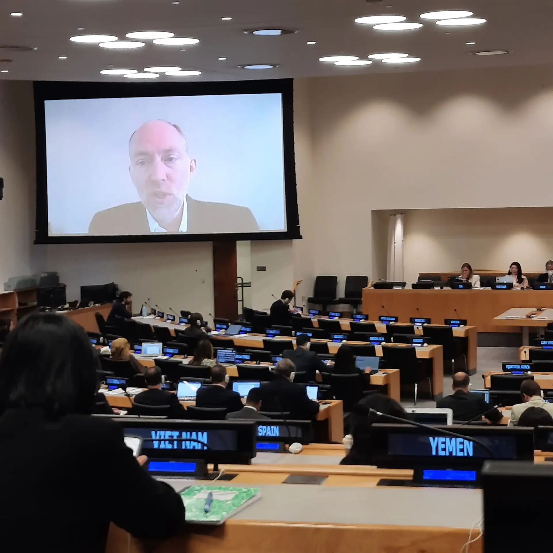 Tech 4 Tracing Research Director Robert Sim addressed the members of the [UN Open-ended Working Group on conventional ammunition](https//meetings.